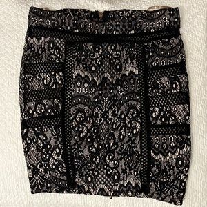 Windsor Black Lace Skirt with Mesh Detailing